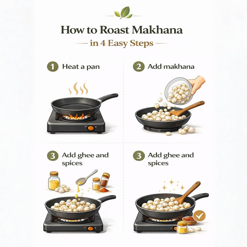 The Authentic Premium Makhana (Fox Nuts) | Lotus Seeds | Healthy Roasted Snack | Rich in Protein & Fiber