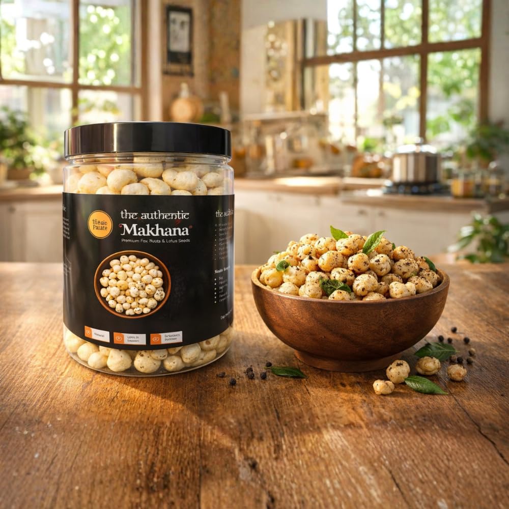 The Authentic Premium Makhana (Fox Nuts) | Lotus Seeds | Healthy Roasted Snack | Rich in Protein & Fiber
