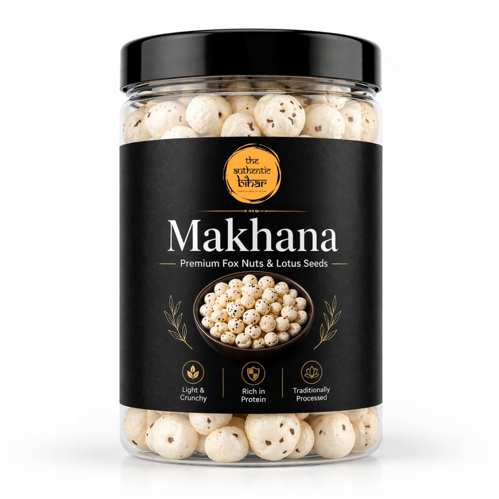 The Authentic Premium Makhana (Fox Nuts) | Lotus Seeds | Healthy Roasted Snack | Rich in Protein & Fiber
