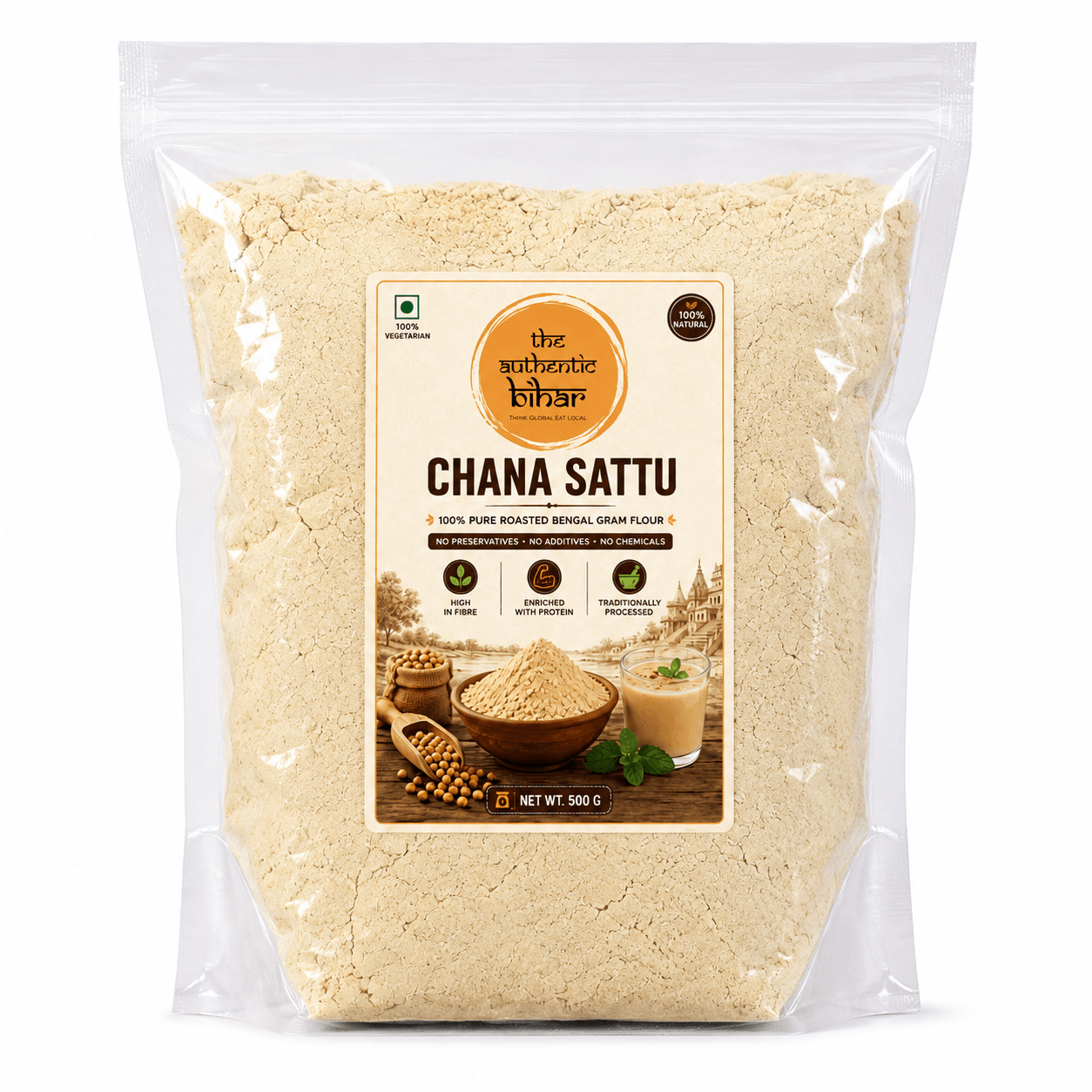 The Authentic Bihar Chana Sattu | Traditional Roasted Bengal Gram Sattu | Protein-Rich Desi Superfood
