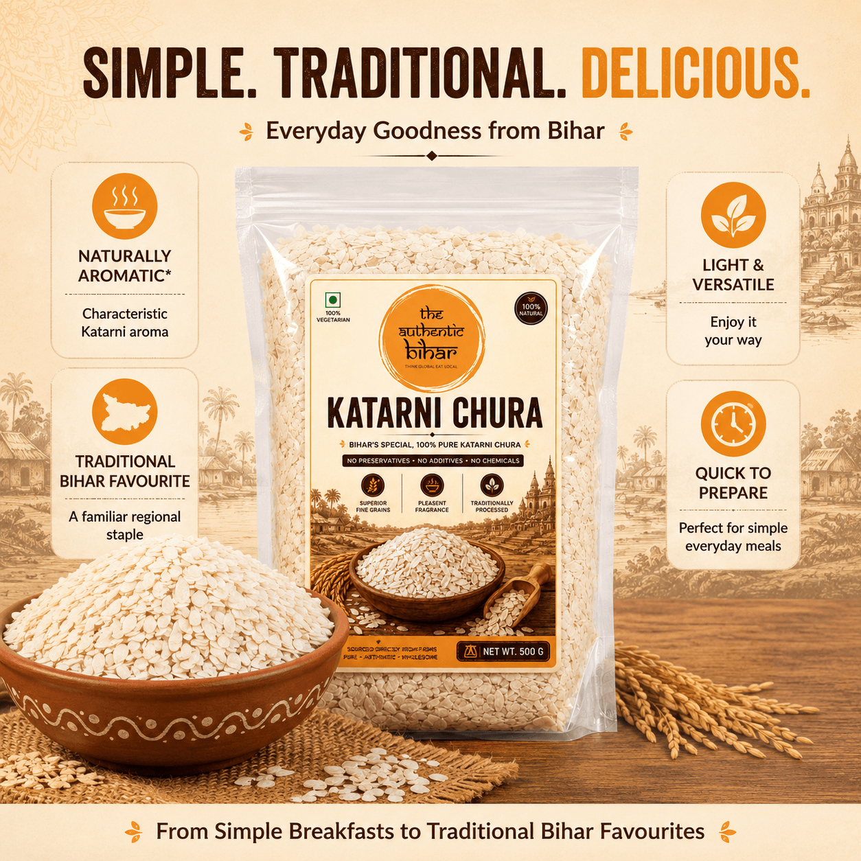 The Authentic Bihar Katarni Chura | Traditional Aromatic Bihari Chura (Poha) | Flattened Rice