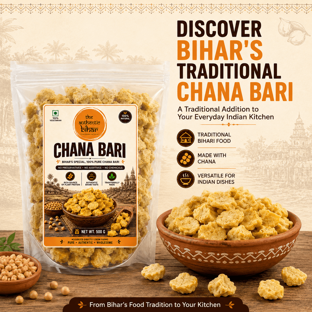 The Authentic Bihar Chana Dal Bari | Traditional Bihari Sun-Dried Dal Bari
