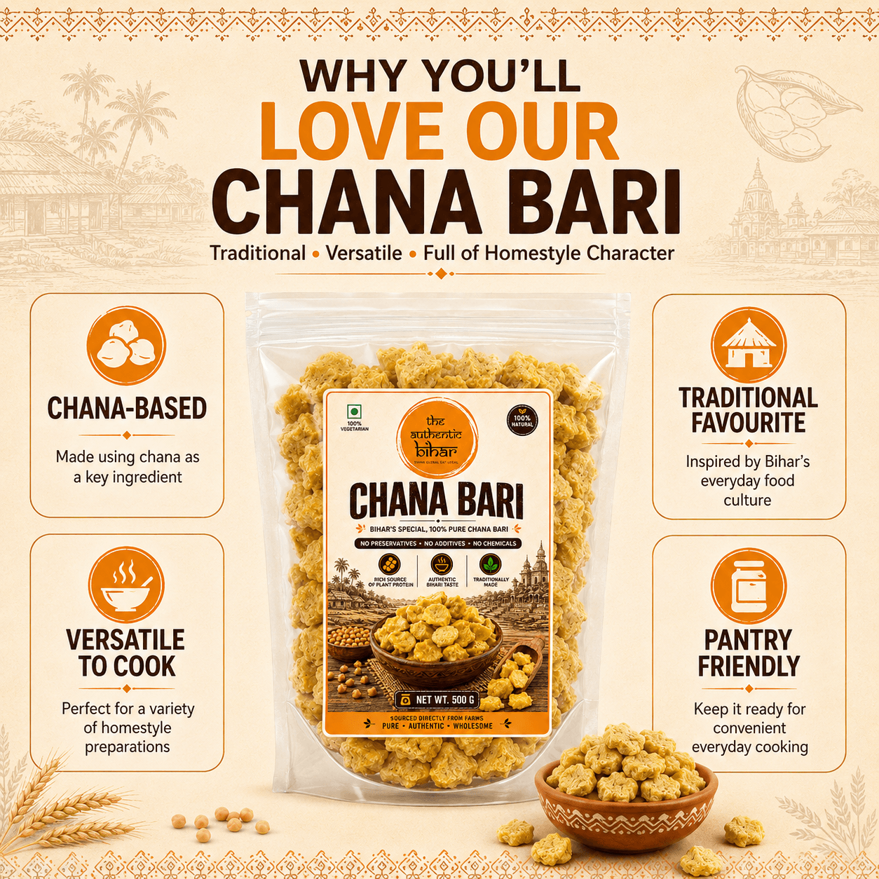 The Authentic Bihar Chana Dal Bari | Traditional Bihari Sun-Dried Dal Bari