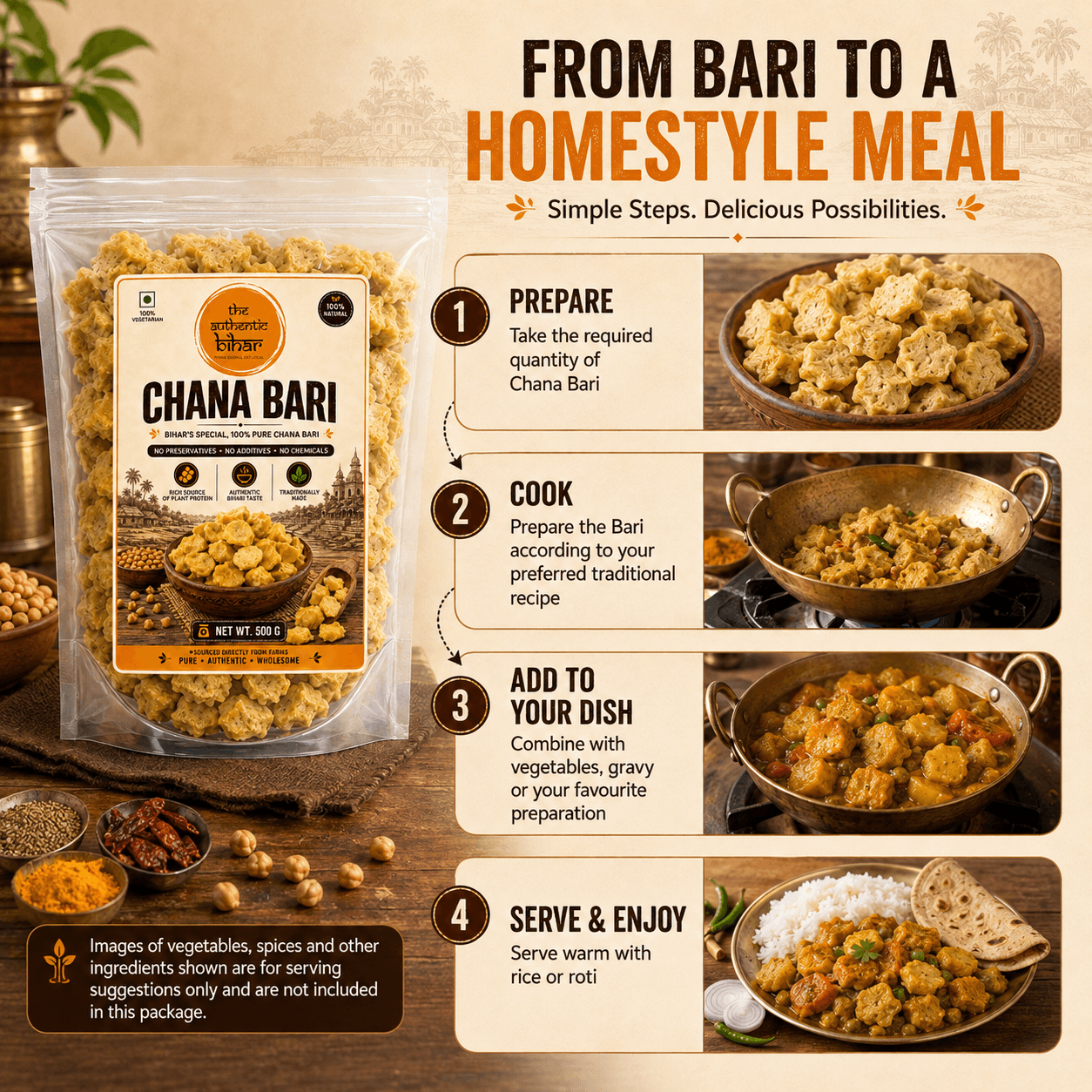 The Authentic Bihar Chana Dal Bari | Traditional Bihari Sun-Dried Dal Bari