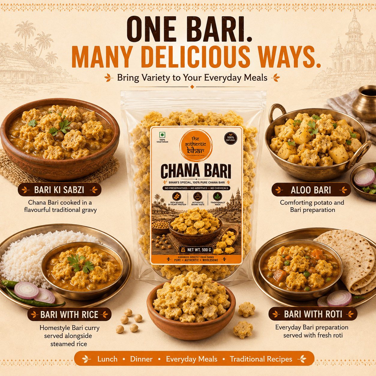 The Authentic Bihar Chana Dal Bari | Traditional Bihari Sun-Dried Dal Bari