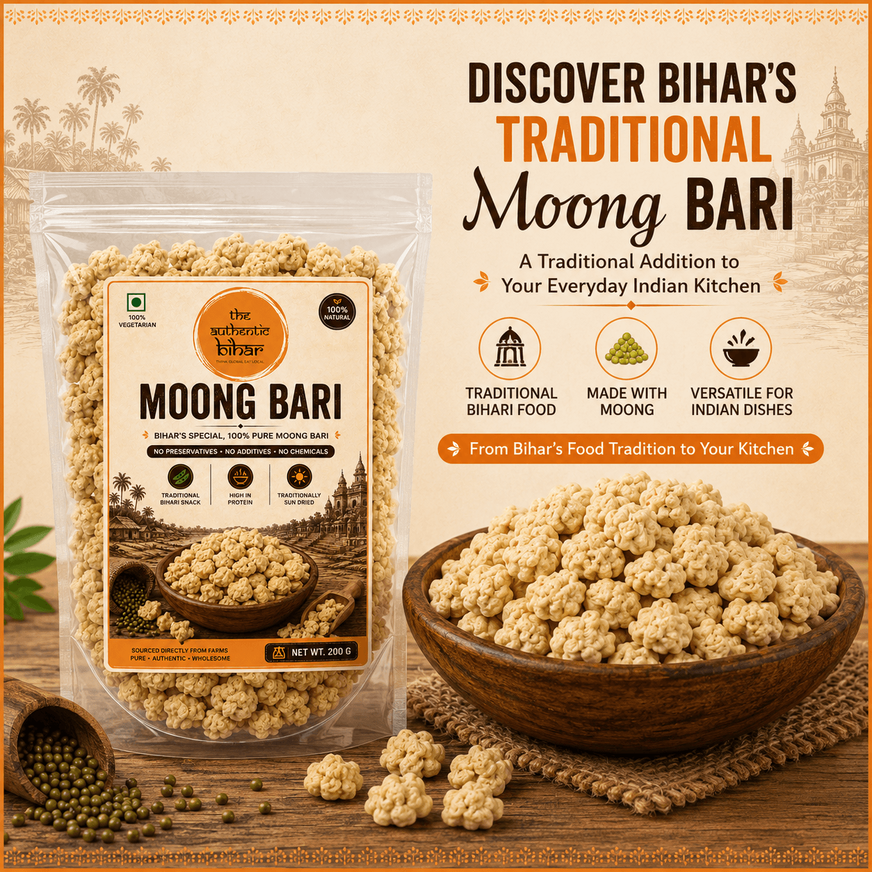 The Authentic Bihar Moong Dal Bari | Traditional Bihari Sun-Dried Dal Bari