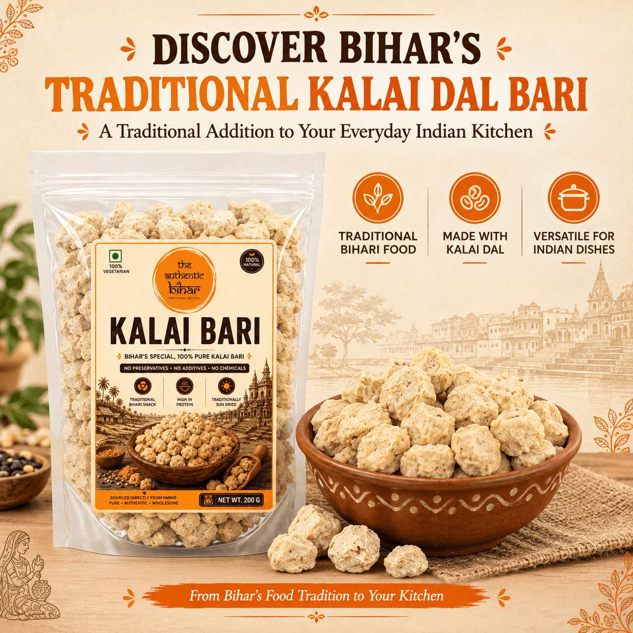 The Authentic Bihar Kalai Dal Bari | Traditional Bihari Urad Dal Bari | Sun-Dried