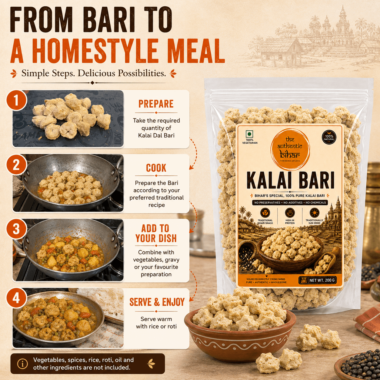 The Authentic Bihar Kalai Dal Bari | Traditional Bihari Urad Dal Bari | Sun-Dried